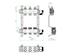 Oventrop Heizkreisverteiler mit drei Kreisen, ausgestattet mit Q-Tech und integrierten Durchflussindikatoren im Vorlauf, dargestellt in einem schematischen Diagramm.